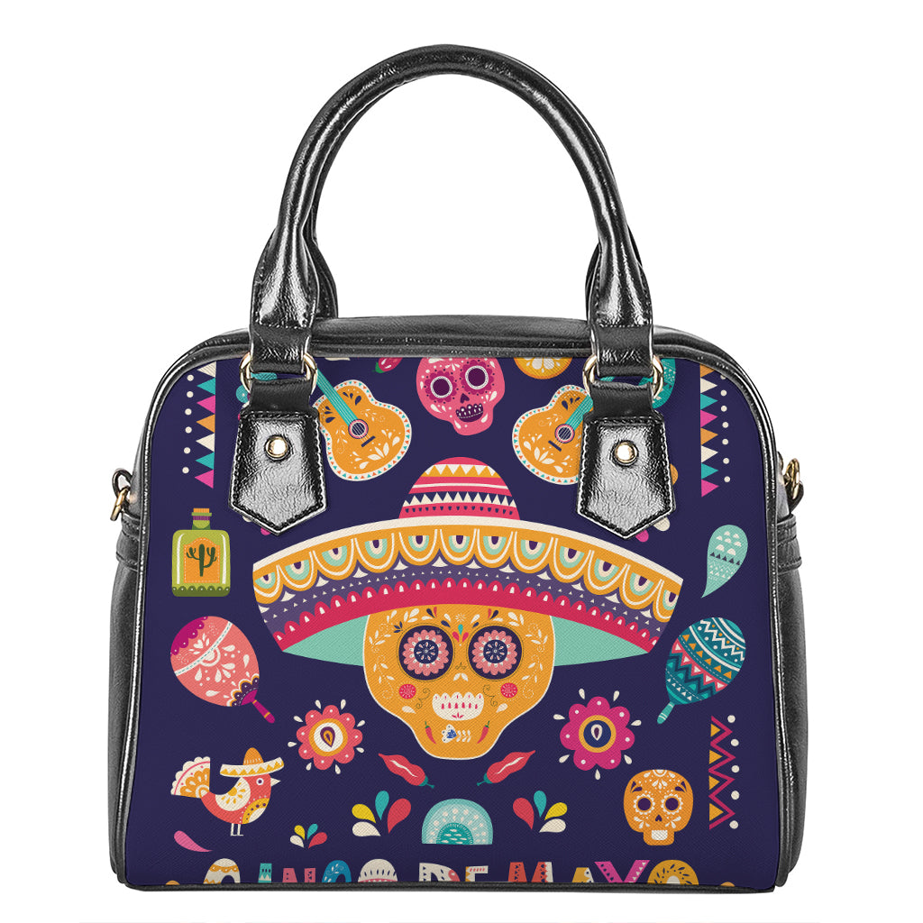 Mexican Skull Cinco de Mayo Print Shoulder Handbag