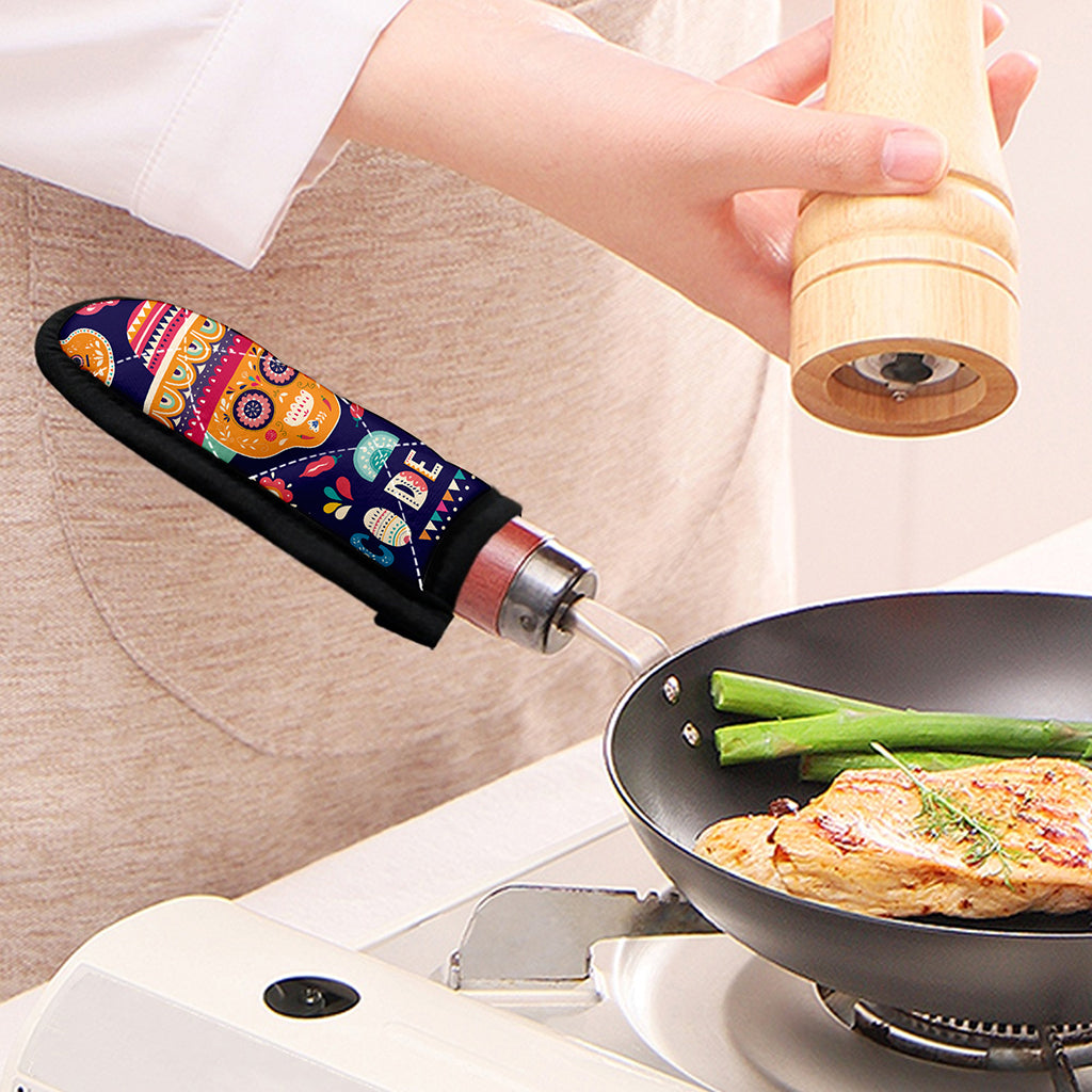 Mexican Skull Cinco de Mayo Print Skillet Handle Cover