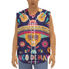 Mexican Skull Cinco de Mayo Print Sleeveless Baseball Jersey