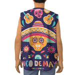 Mexican Skull Cinco de Mayo Print Sleeveless Baseball Jersey