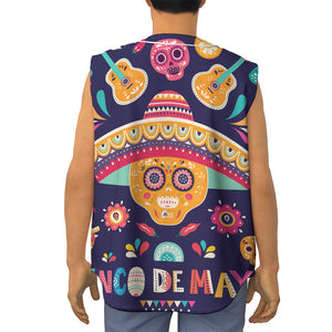 Mexican Skull Cinco de Mayo Print Sleeveless Baseball Jersey