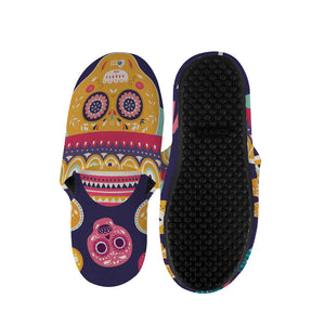 Mexican Skull Cinco de Mayo Print Slippers