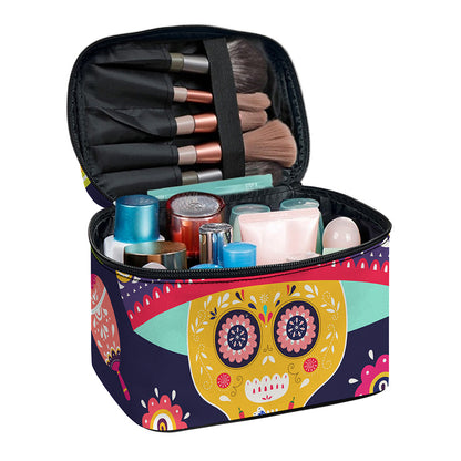 Mexican Skull Cinco de Mayo Print Travel Makeup Bag