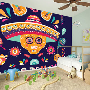 Mexican Skull Cinco de Mayo Print Wall Sticker