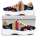 Mexican Skull Cinco de Mayo Print White Chunky Shoes