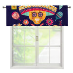 Mexican Skull Cinco de Mayo Print Window Valance