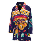 Mexican Skull Cinco de Mayo Print Women's Bathrobe