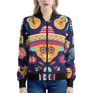 Mexican Skull Cinco de Mayo Print Women's Bomber Jacket