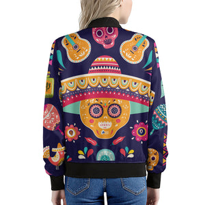 Mexican Skull Cinco de Mayo Print Women's Bomber Jacket