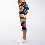 Mexican Skull Cinco de Mayo Print Women's Capri Leggings