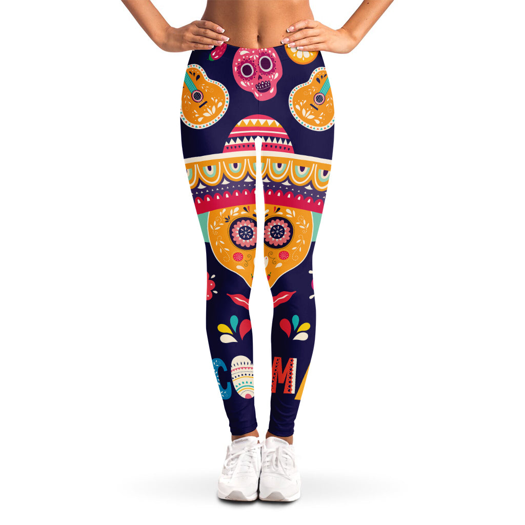 Mexican Skull Cinco de Mayo Print Women's Leggings