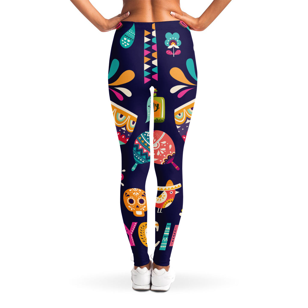 Mexican Skull Cinco de Mayo Print Women's Leggings