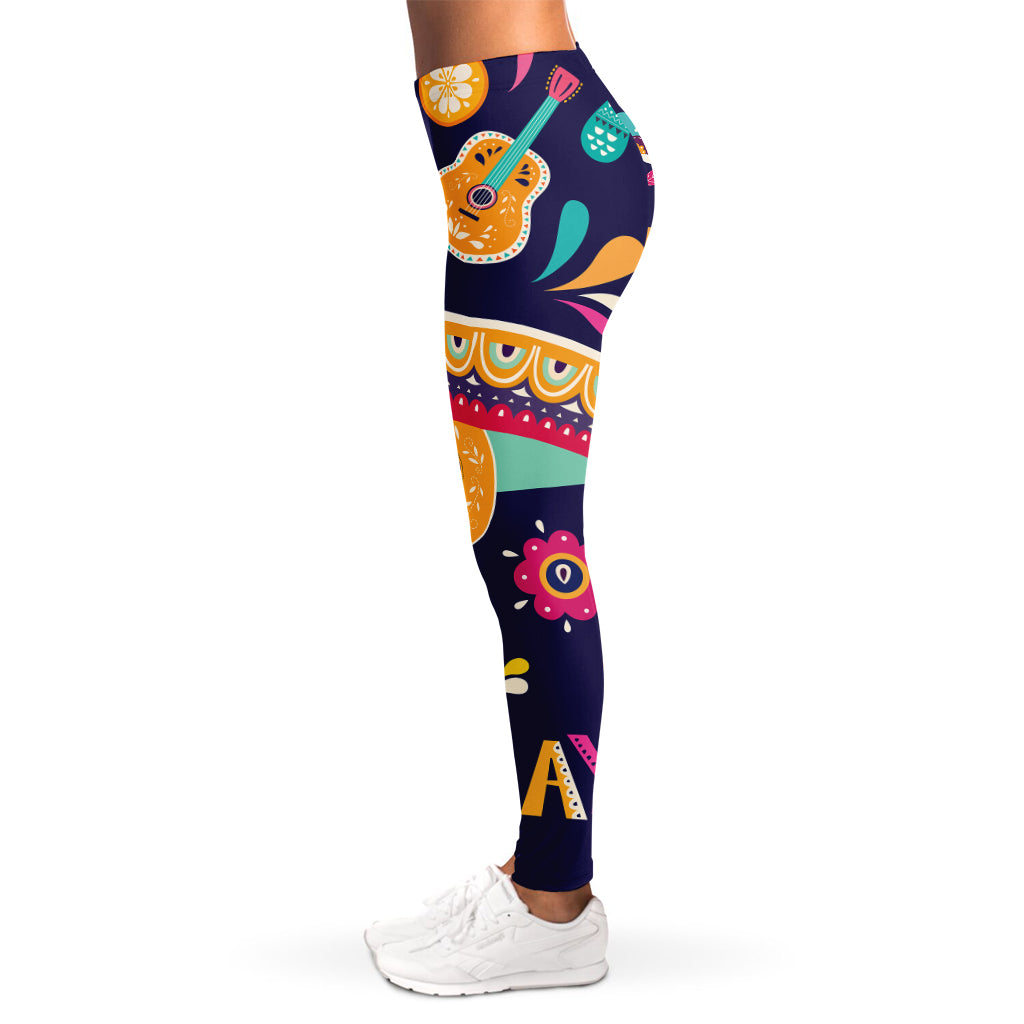 Mexican Skull Cinco de Mayo Print Women's Leggings