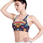 Mexican Skull Cinco de Mayo Print Women's Sports Bra