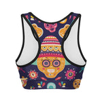 Mexican Skull Cinco de Mayo Print Women's Sports Bra