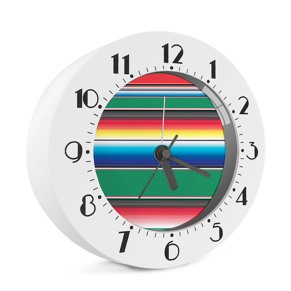 Mexican Striped Blanket Pattern Print Alarm Clock