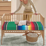 Mexican Striped Blanket Pattern Print Baby Crib Sheet