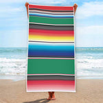 Mexican Striped Blanket Pattern Print Beach Towel