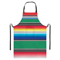 Mexican Striped Blanket Pattern Print Bib Apron With Pocket