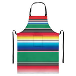 Mexican Striped Blanket Pattern Print Bib Apron With Pocket