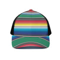 Mexican Striped Blanket Pattern Print Black Mesh Trucker Hat