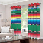Mexican Striped Blanket Pattern Print Blackout Grommet Curtains