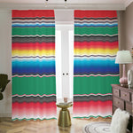 Mexican Striped Blanket Pattern Print Blackout Pencil Pleat Curtains