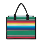 Mexican Striped Blanket Pattern Print Canvas Tote Bag
