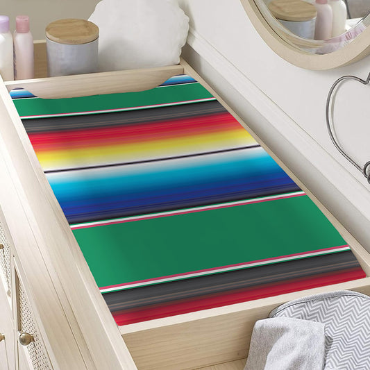 Mexican Striped Blanket Pattern Print Changing Pad Cover