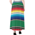 Mexican Striped Blanket Pattern Print Chiffon Maxi Skirt