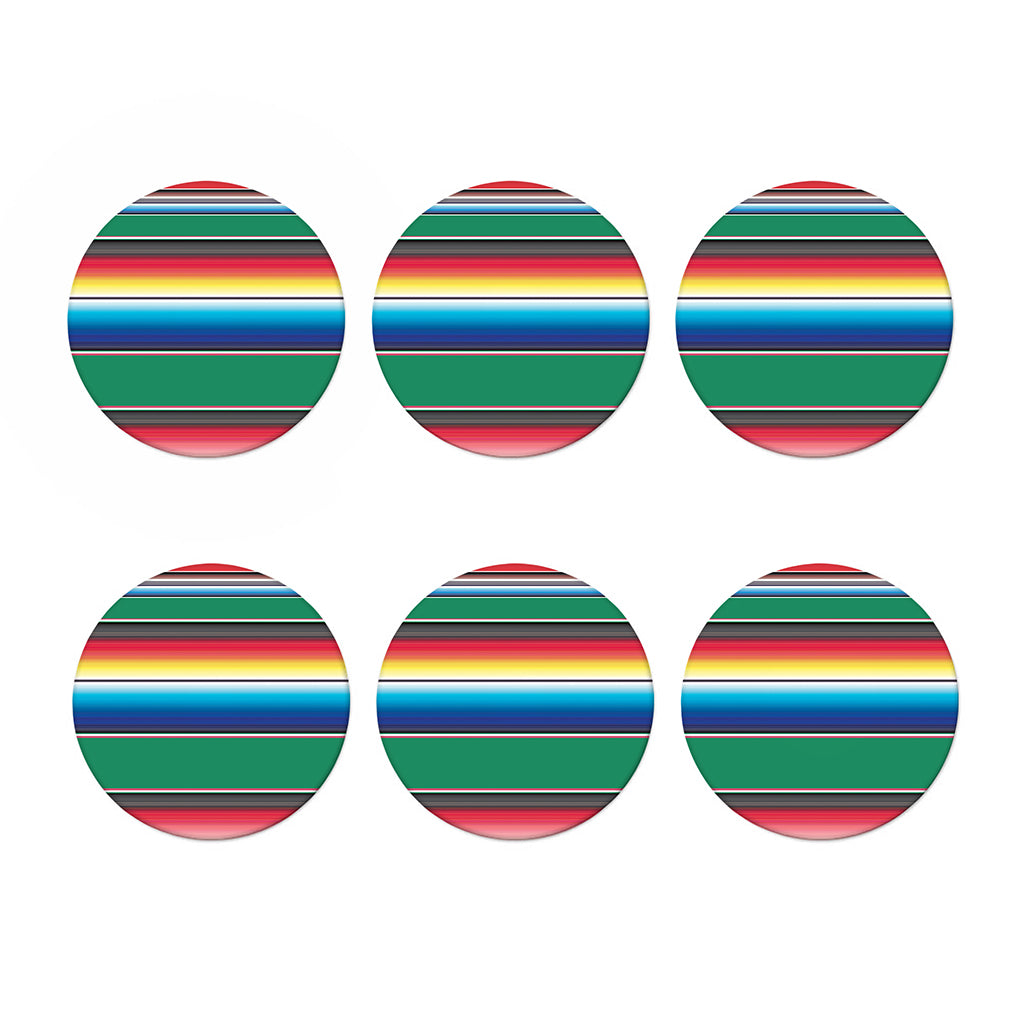 Mexican Striped Blanket Pattern Print Coaster Set