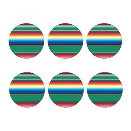 Mexican Striped Blanket Pattern Print Coaster Set