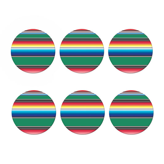 Mexican Striped Blanket Pattern Print Coaster Set