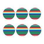 Mexican Striped Blanket Pattern Print Coaster Set