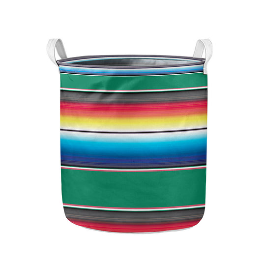 Mexican Striped Blanket Pattern Print Collapsible Laundry Basket