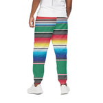 Mexican Striped Blanket Pattern Print Cotton Pants
