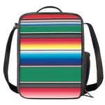 Mexican Striped Blanket Pattern Print Crossbody Lunch Bag