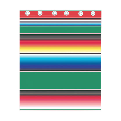 Mexican Striped Blanket Pattern Print Curtain