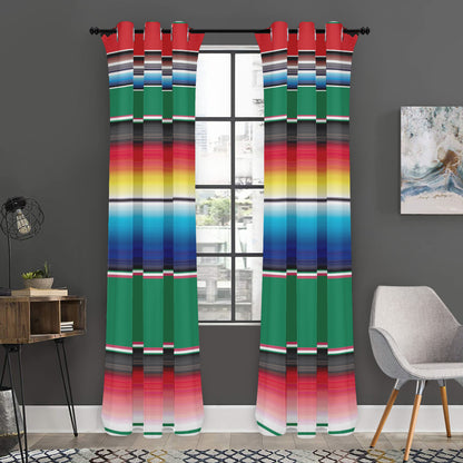 Mexican Striped Blanket Pattern Print Curtain