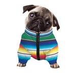 Mexican Striped Blanket Pattern Print Dog Zip Up Jacket