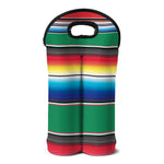 Mexican Striped Blanket Pattern Print Double Neoprene Wine Tote