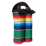 Mexican Striped Blanket Pattern Print Double Neoprene Wine Tote