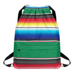 Mexican Striped Blanket Pattern Print Drawstring Backpack