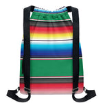 Mexican Striped Blanket Pattern Print Drawstring Backpack