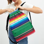Mexican Striped Blanket Pattern Print Drawstring Backpack