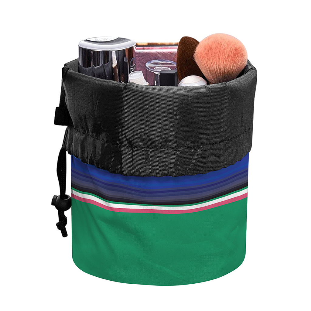 Mexican Striped Blanket Pattern Print Drawstring Makeup Bag