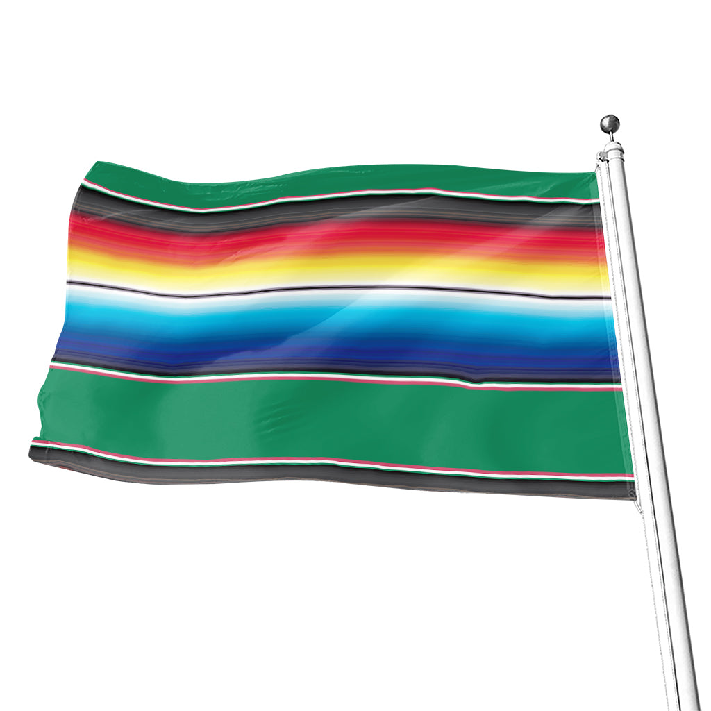 Mexican Striped Blanket Pattern Print Flag