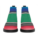 Mexican Striped Blanket Pattern Print Flat Ankle Boots