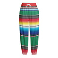 Mexican Striped Blanket Pattern Print Fleece Lined Knit Pants