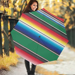 Mexican Striped Blanket Pattern Print Foldable Umbrella